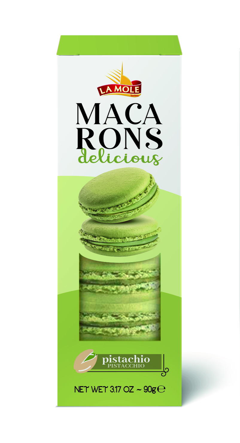 LA MOLE Sausainiai Macarons pistacijų skonio