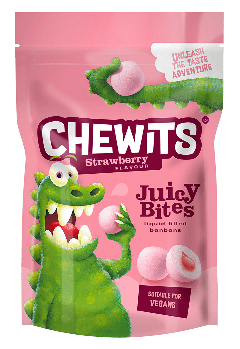 CHEWITS Juicy Bites braškių sk. kramt. saldainiai