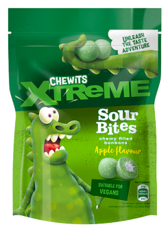 CHEWITS Sour Bites ypač rūgštūs kramt. saldainiai