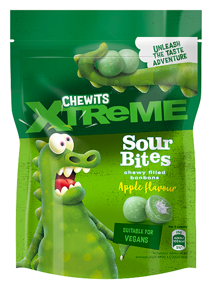 CHEWITS Sour Bites ypač rūgštūs kramt. saldainiai