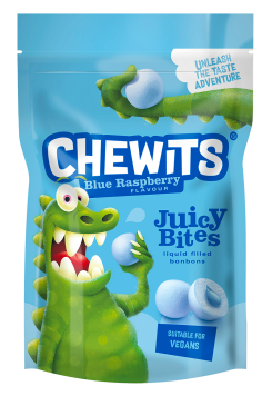 CHEWITS Juicy Bites mėl. Avietės sk. kramt. saldain.