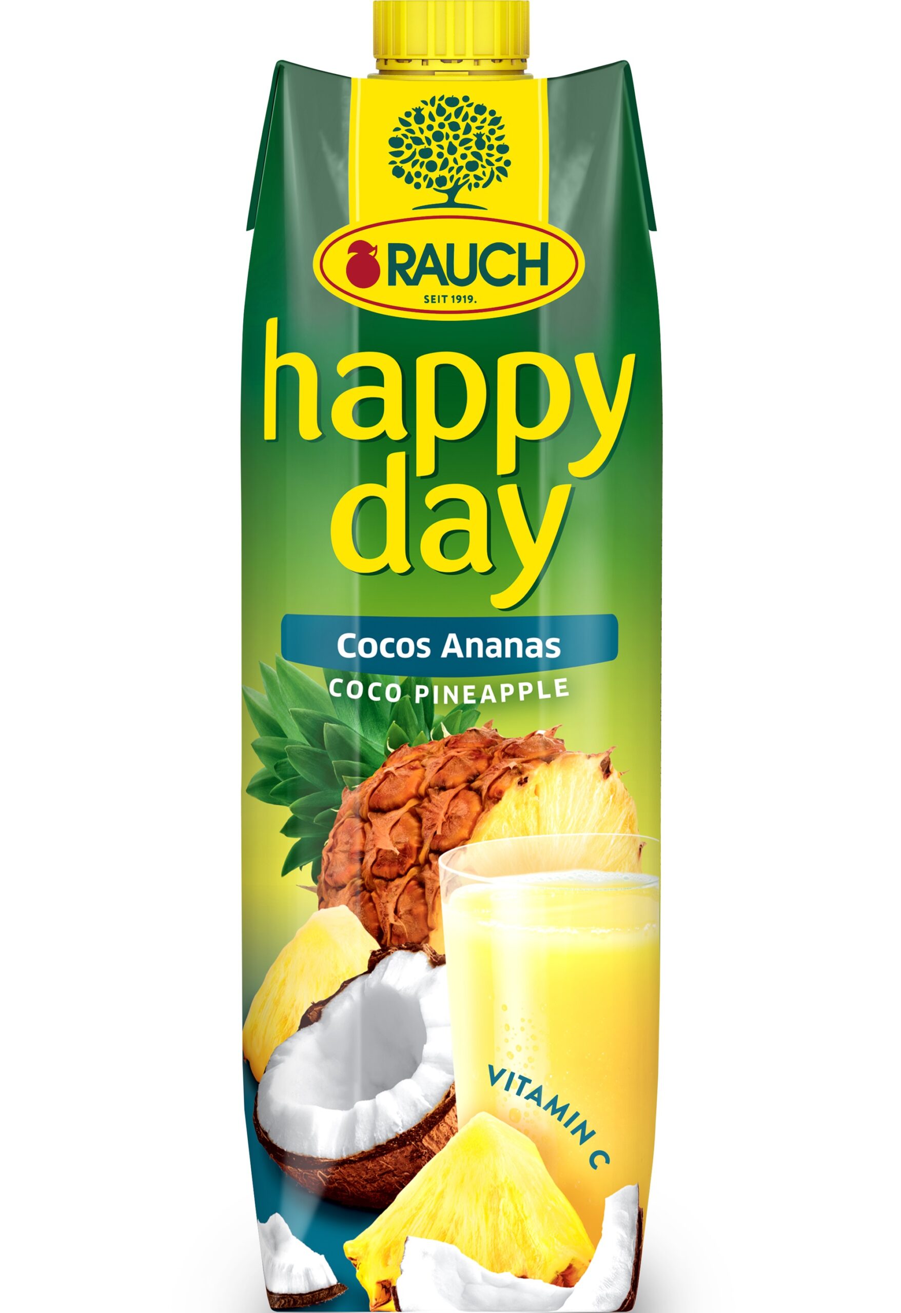 HAPPY DAY kokosų - ananasų sulčių gėrimas 1l