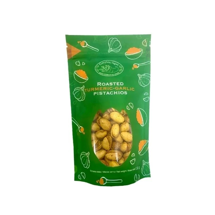 GĖRYBIŲ RAGAS Pistacijų riešutai su ciberžole ir česnaku